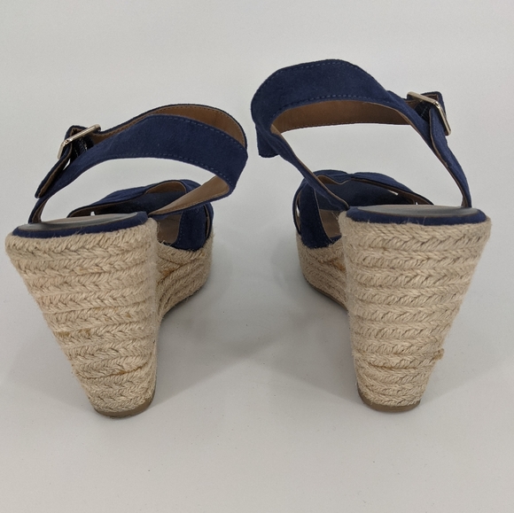 Dolce Vita Blue Suede Espadrille Wedge Sandals - Picture 5 of 9